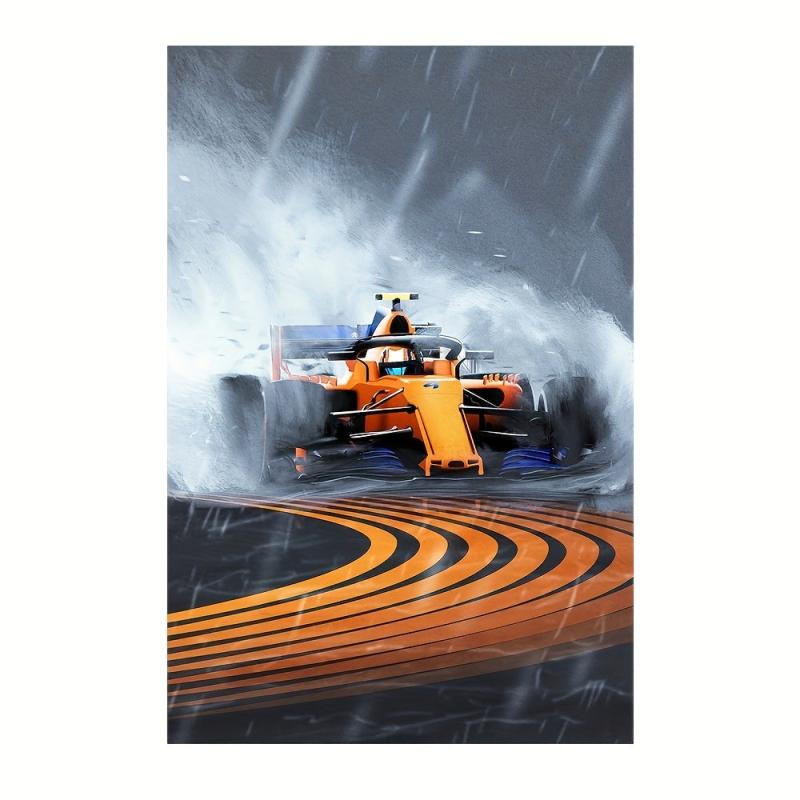 Modern Racing Car Canvas Wall Art - Lando Norris F1 Racing Art Poster