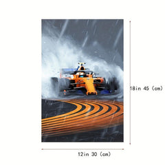 Modern Racing Car Canvas Wall Art - Lando Norris F1 Racing Art Poster