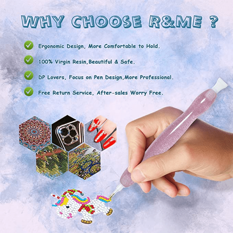 1pc Stainless Steel Diamond Painting Tips Metal Pen Ergonomic Diamond Dot Pencil