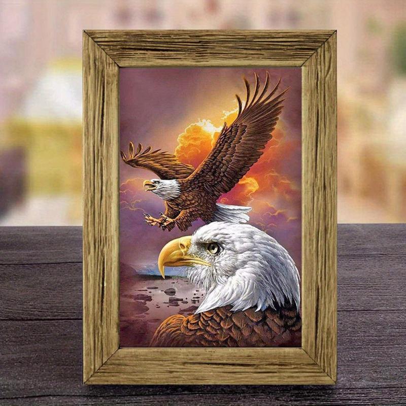DIY Diamond Painting Cat Wolf Eagle Animal Art 7.87inch 11.81inch
