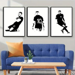 3pcs Football Player Poster Abstract Sports Canvas Painting