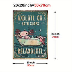 Animal Axolol Co Bath Soaps Relaxolotl Poster Funny Bathroom Wall Art