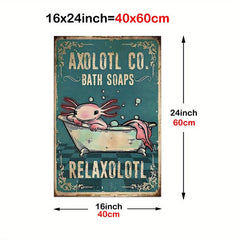 Animal Axolol Co Bath Soaps Relaxolotl Poster Funny Bathroom Wall Art