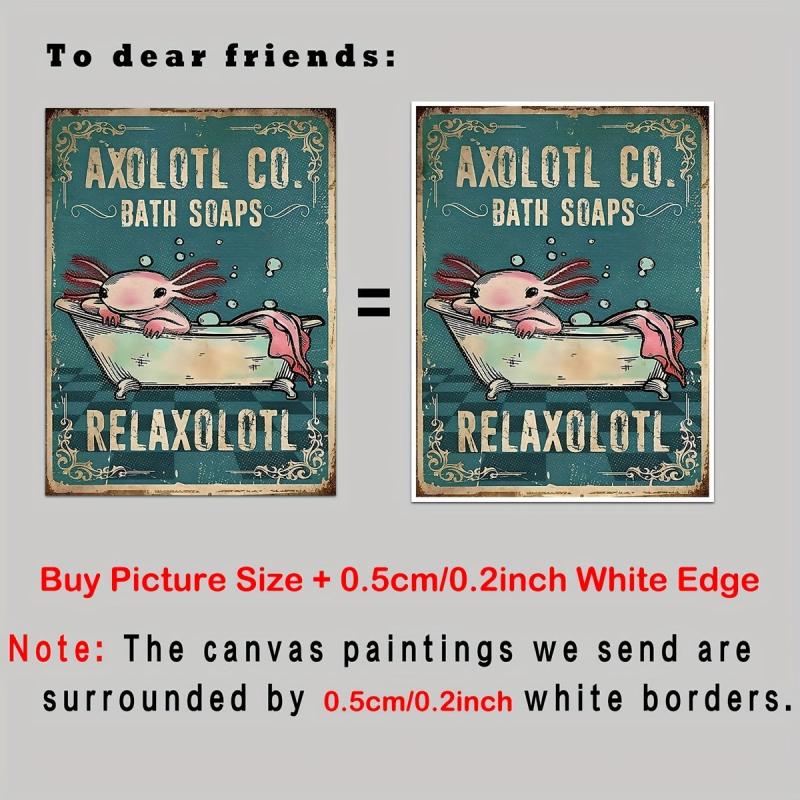 Animal Axolol Co Bath Soaps Relaxolotl Poster Funny Bathroom Wall Art