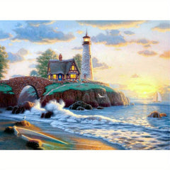 5D DIY Sea Wave Dolphin Landscape Diamond Painting Kit - Full Drill Diamonds
