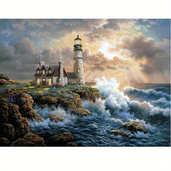 5D DIY Sea Wave Dolphin Landscape Diamond Painting Kit - Full Drill Diamonds