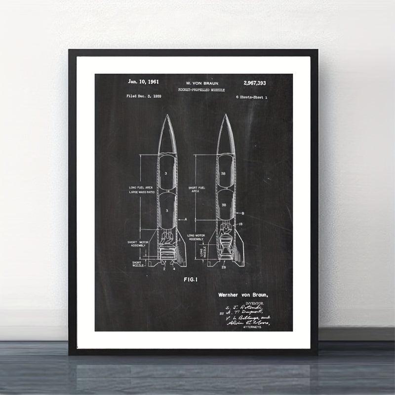 6pcs Vintage Space Patent Posters Canvas Art Prints