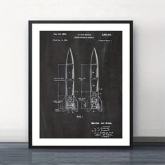 6pcs Vintage Space Patent Posters Canvas Art Prints