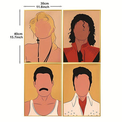 4pcs Vintage Music Theme Canvas Posters
