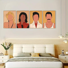 4pcs Vintage Music Theme Canvas Posters