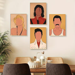 4pcs Vintage Music Theme Canvas Posters