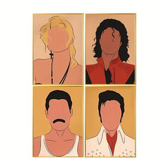 4pcs Vintage Music Theme Canvas Posters