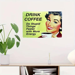 Coffee Bar Metal Sign - Fresh Brewed Classic Espresso Coffee