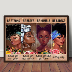 African American Girls Be Strong Be Brave Be Badass Art