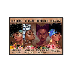 African American Girls Be Strong Be Brave Be Badass Art