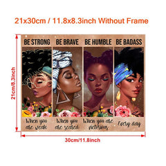 African American Girls Be Strong Be Brave Be Badass Art