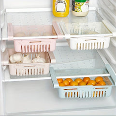 Pink Retractable Hanging Food Storage Basket for Bread, Eggs, Fruits, Vegeta