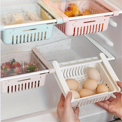 Pink Retractable Hanging Food Storage Basket for Bread, Eggs, Fruits, Vegeta