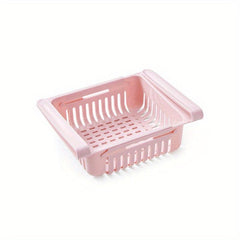 Pink Retractable Hanging Food Storage Basket for Bread, Eggs, Fruits, Vegeta