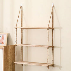 Boho Hanging Woven Storage Shelf for Home Organization