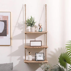 Boho Hanging Woven Storage Shelf for Home Organization