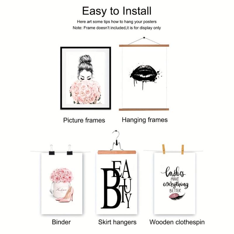 Stylish Girl Makeup Room Decor Canvas Print 6pcs