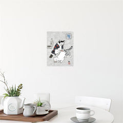 Japanese Cat Poster Monmon Cats Art Print Bedroom Living Room Decor