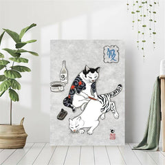Japanese Cat Poster Monmon Cats Art Print Bedroom Living Room Decor