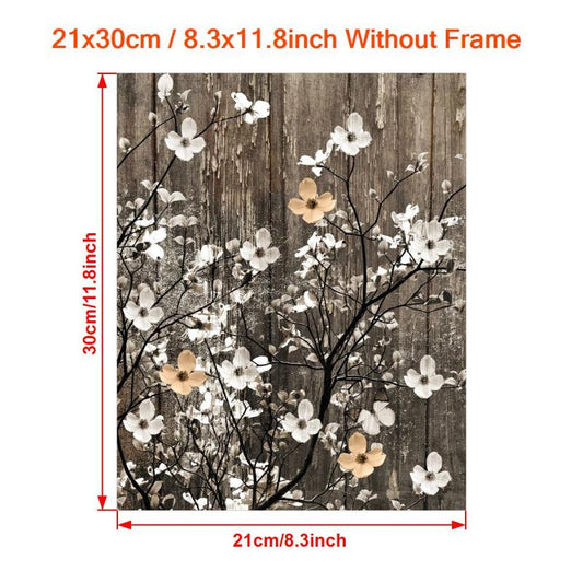 Rustic Flowers On Tree Branch Vintage Canvas Art