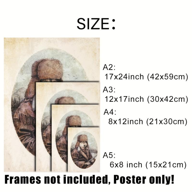 2pcs American Vintage Wild Animals Posters Set