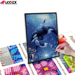 Family Dolphins 5D Diamond Painting Kit