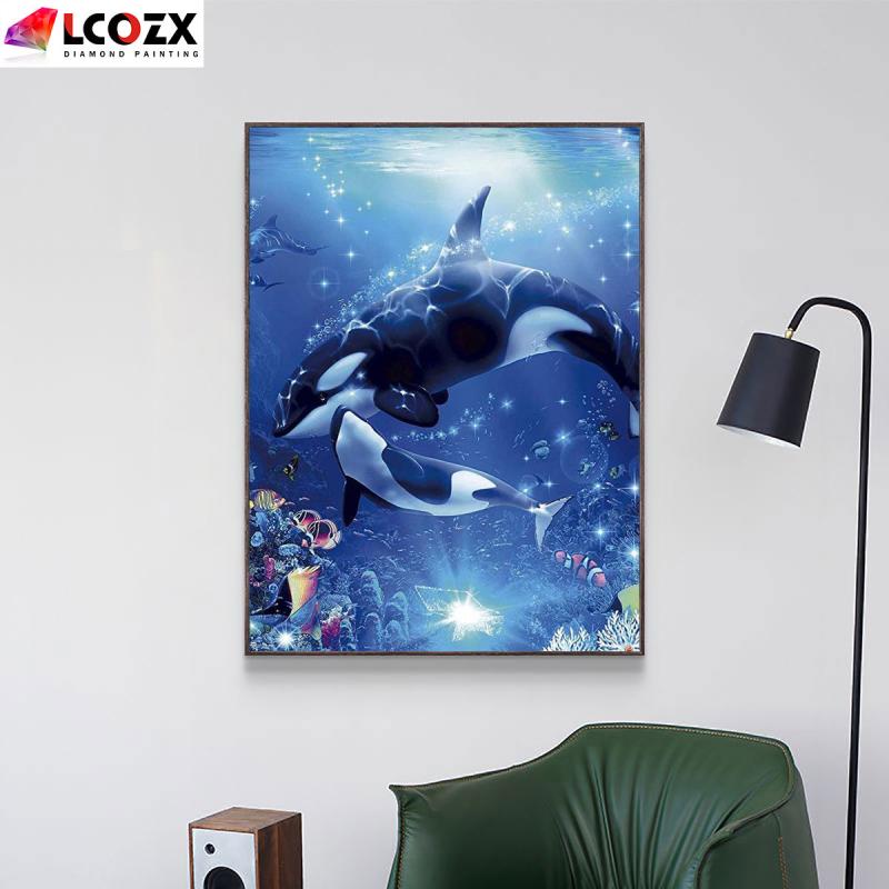 Family Dolphins 5D Diamond Painting Kit