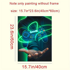 2pcs LED Game Handle Wall Poster Canvas Painting Home Decor