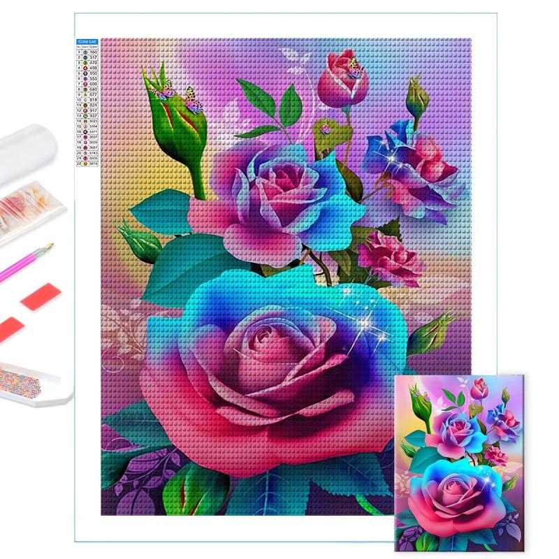 Flower Decorative Rhinestone Painting Kit Diamond Art DIY