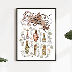 Canvas Poster Potion Making Chart Watercolor Wall Art
