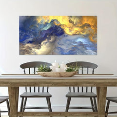 Abstract Golden And Cloud Canvas Painting Fantasy Poster And Print Wall Art