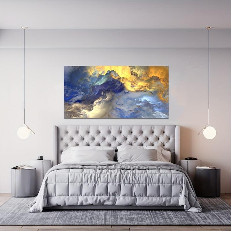 Abstract Golden And Cloud Canvas Painting Fantasy Poster And Print Wall Art