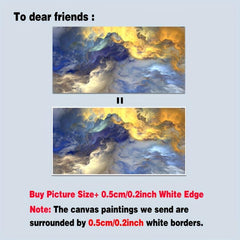 Abstract Golden And Cloud Canvas Painting Fantasy Poster And Print Wall Art