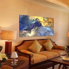 Abstract Golden And Cloud Canvas Painting Fantasy Poster And Print Wall Art
