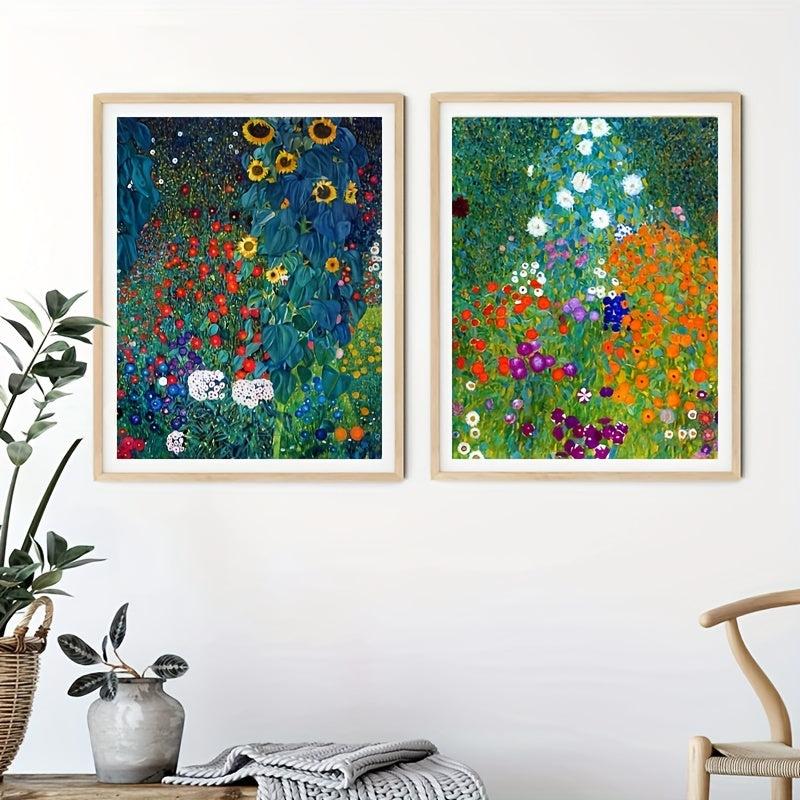Gustav Klimt Bauerngarten Landscape Painting On Canvas Wall Art