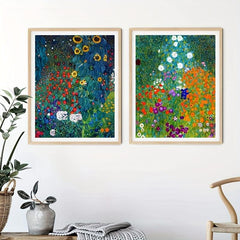 Gustav Klimt Bauerngarten Landscape Painting On Canvas Wall Art
