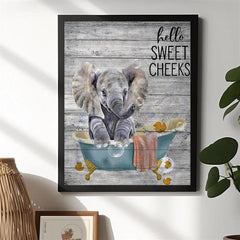 Funny Elephant Canvas Print Bathroom Wall Art Unframed
