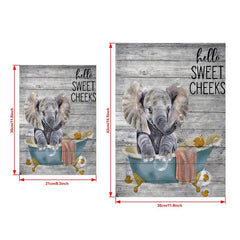 Funny Elephant Canvas Print Bathroom Wall Art Unframed