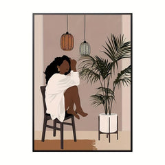 African American Women Bathroom Decor Wall Art Set