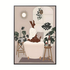 African American Women Bathroom Decor Wall Art Set
