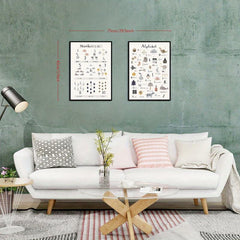 Alphabet Number Cartoon Poster Early Childhood Education Art Canvas Painting