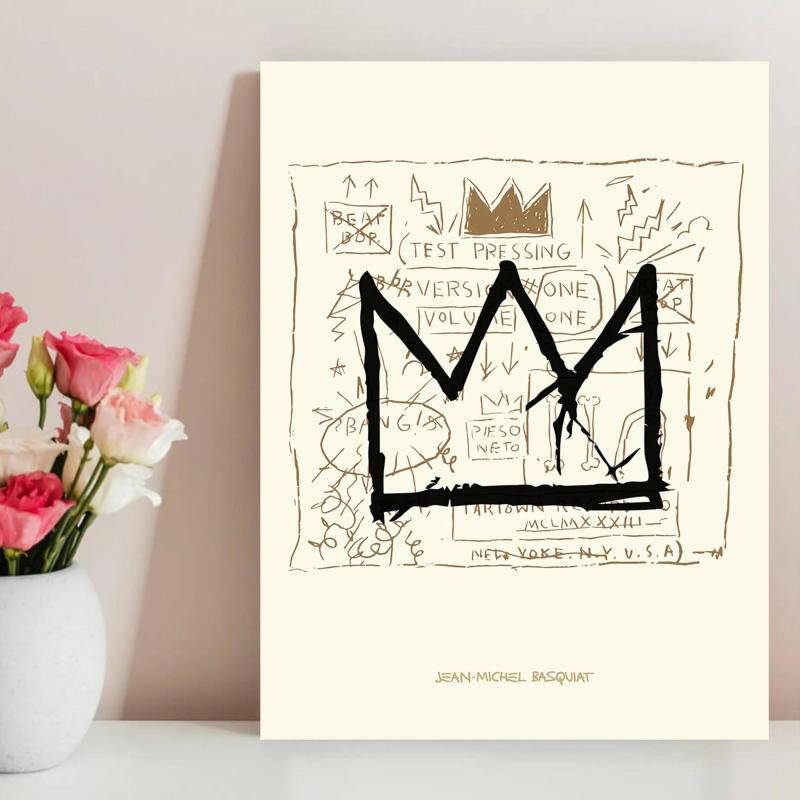 Abstract Cartoon Crown Canvas Wall Art