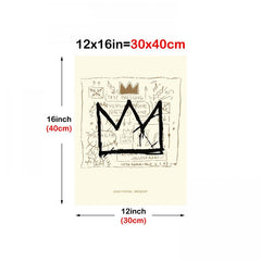 Abstract Cartoon Crown Canvas Wall Art