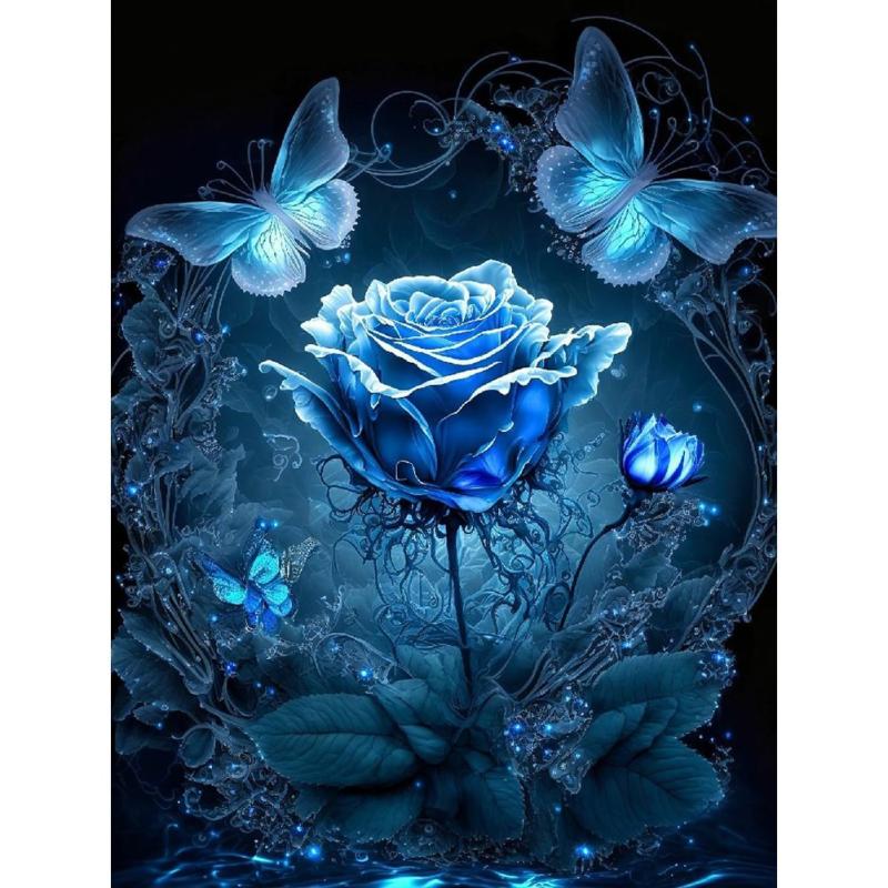 Butterfly Rose Full Round Diamond Painting Kit