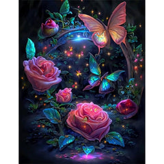Butterfly Rose Full Round Diamond Painting Kit